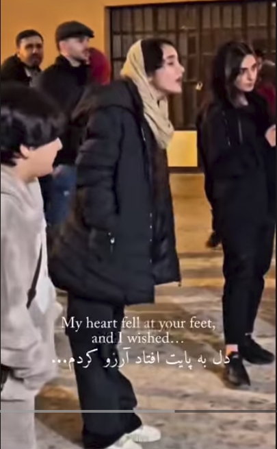 Iranian woman singing in the street