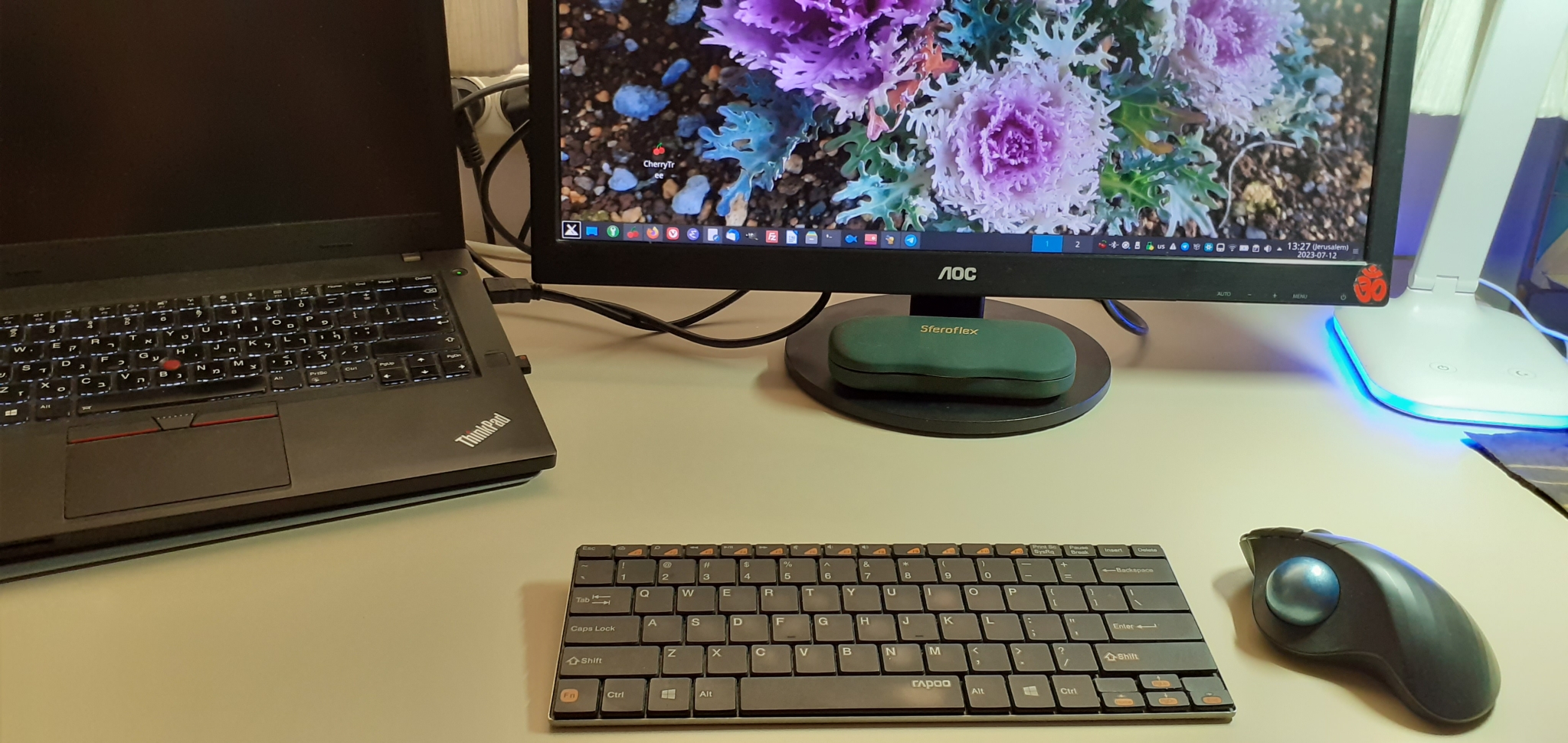 desk, showing keyboard